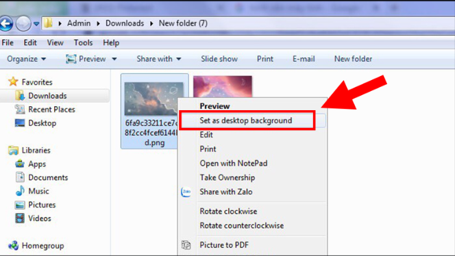 Hướng dẫn cách tạo hình nền cho Folder trên Windows 7810