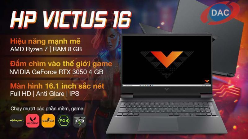 Laptop HP Gaming VICTUS 16 e0170AX R7 1