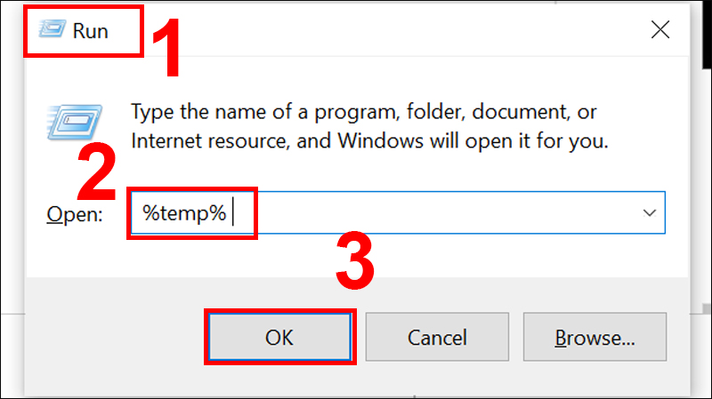 Mở thư mục chứa file tạm