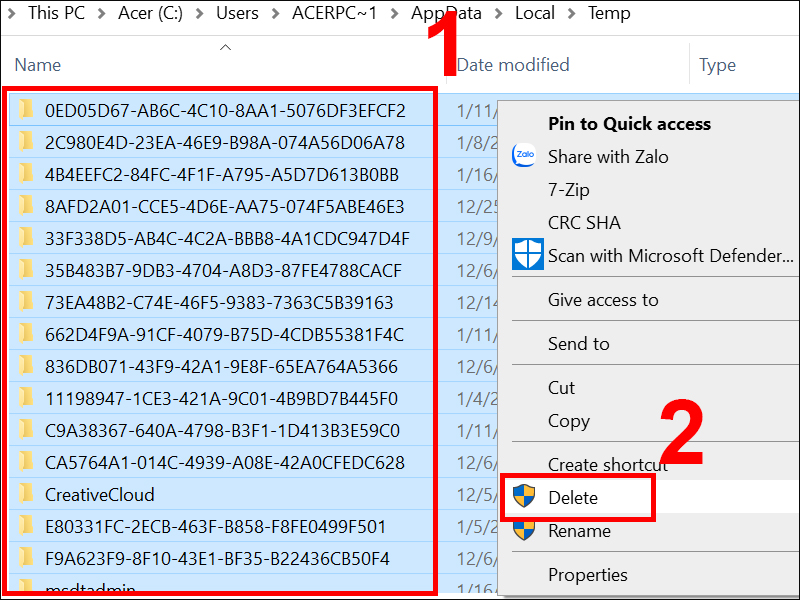 Xóa file tam