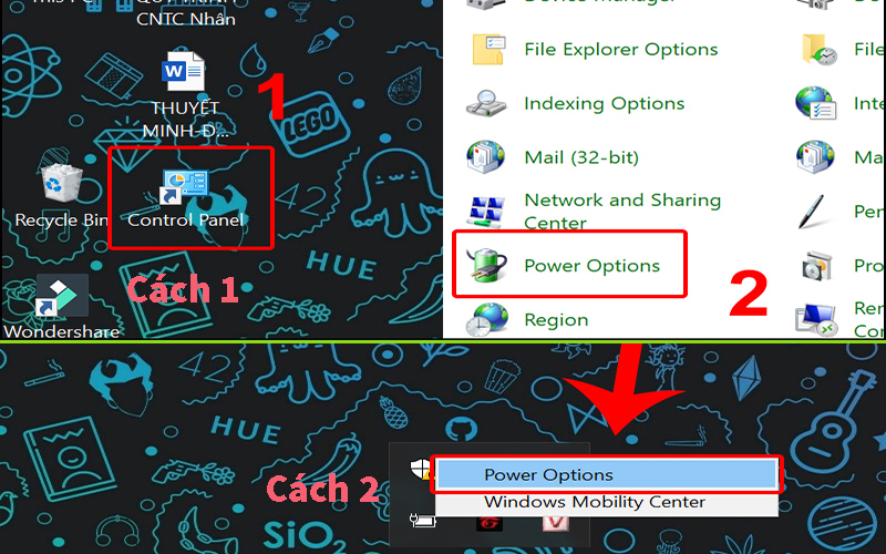 Mở Power Options