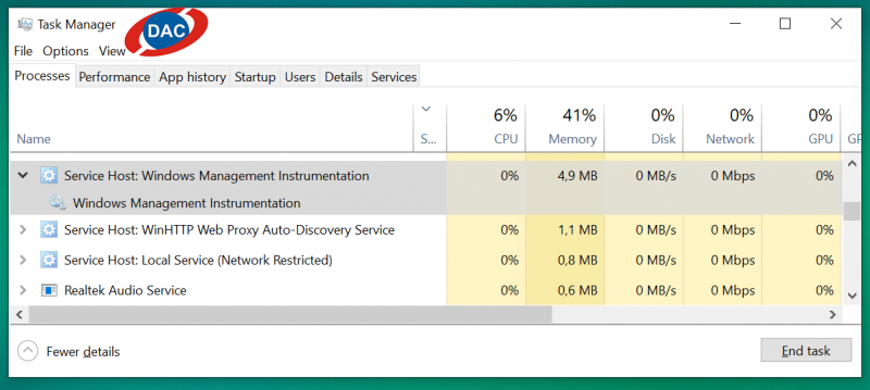 cách khắc phục Lỗi CPU quá tải do WMI Provider Host