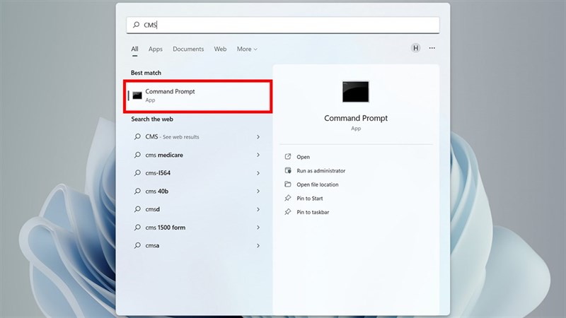 Mở Command Prompt
