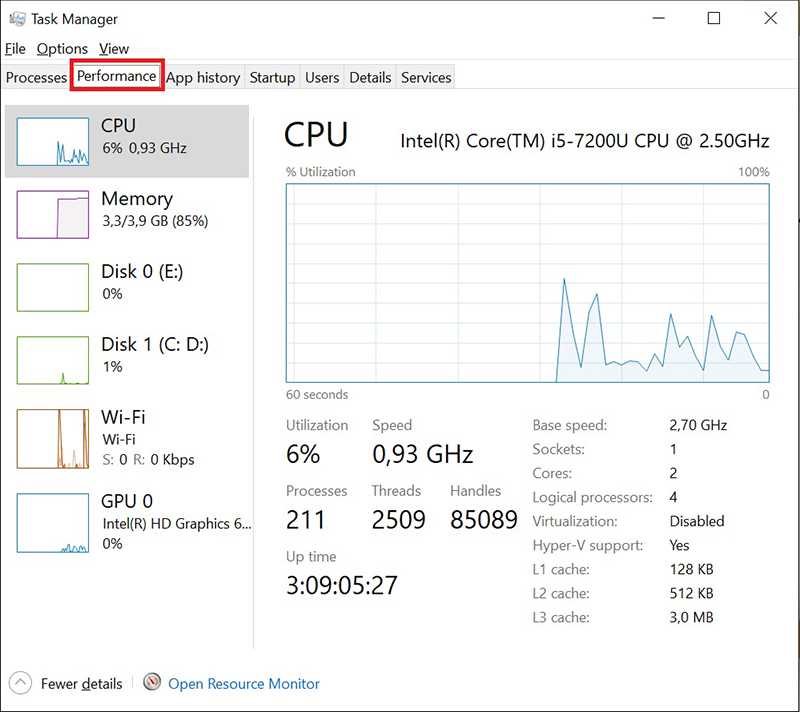 Kiểm tra bằng Task Manager