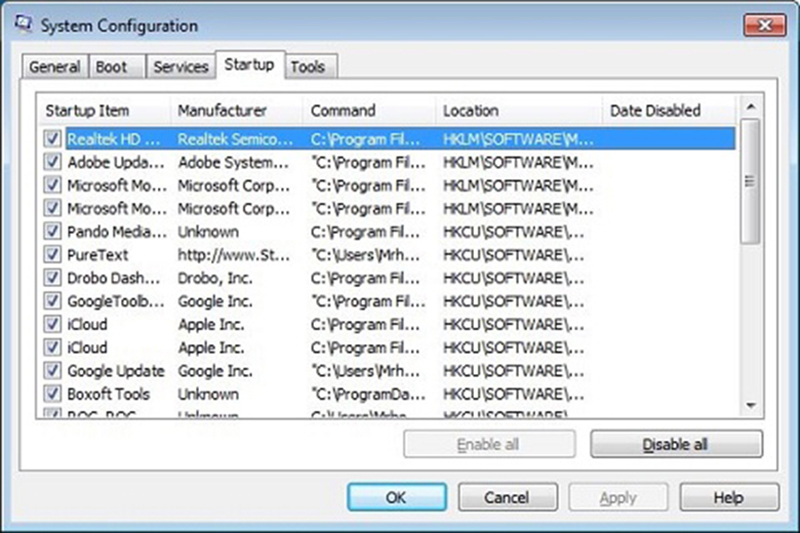 Giảm số lượng ứng dụng khởi động cùng laptop của bạn